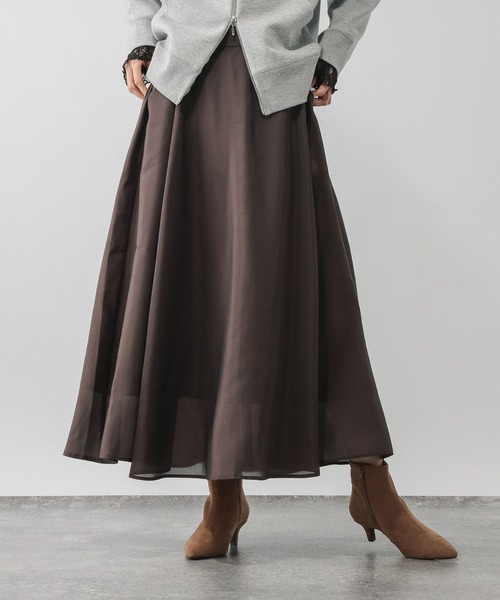 GLOBAL WORK(グローバルワーク)の「ヴィンテージライクフレアスカート/601006(スカート・レディース・ブラウン/グレイッシュベージュ・REGULAR/SHORT)」の10枚目の写真