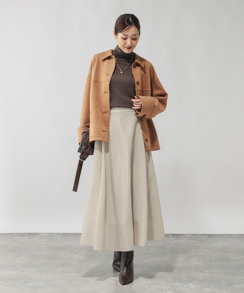 GLOBAL WORK(グローバルワーク)の「ヴィンテージライクフレアスカート/601006(スカート・レディース・ブラウン/グレイッシュベージュ・REGULAR/SHORT)」の3枚目の写真