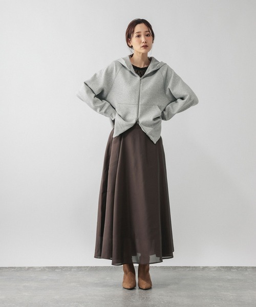 GLOBAL WORK(グローバルワーク)の「ヴィンテージライクフレアスカート/601006(スカート・レディース・ブラウン/グレイッシュベージュ・REGULAR/SHORT)」の7枚目の写真