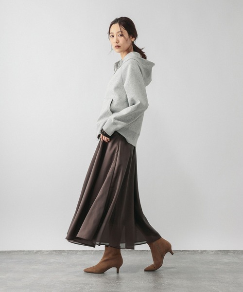 GLOBAL WORK(グローバルワーク)の「ヴィンテージライクフレアスカート/601006(スカート・レディース・ブラウン/グレイッシュベージュ・REGULAR/SHORT)」の9枚目の写真