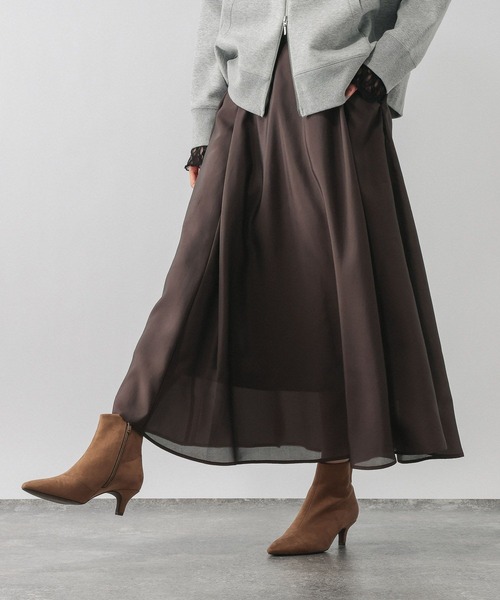 GLOBAL WORK(グローバルワーク)の「ヴィンテージライクフレアスカート/601006(スカート・レディース・ブラウン/グレイッシュベージュ・REGULAR/SHORT)」の11枚目の写真