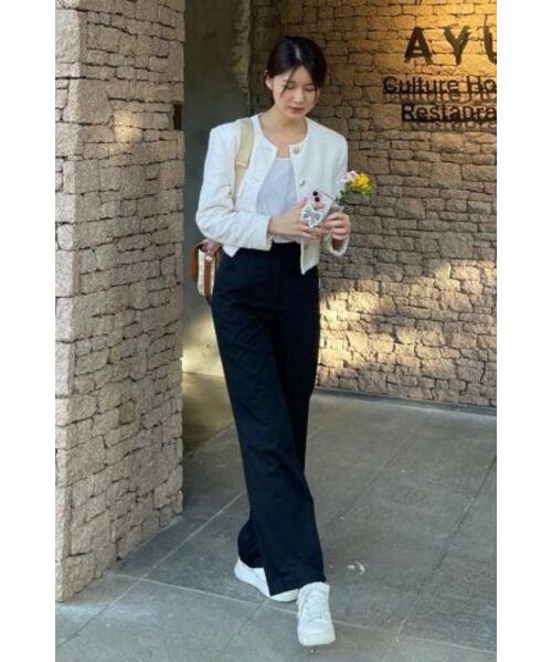MALOUPE(マロップ)の「2108 セミワイドパンツ (ブラック)(スラックス・レディース・ブラック・FREE)」の3枚目の写真