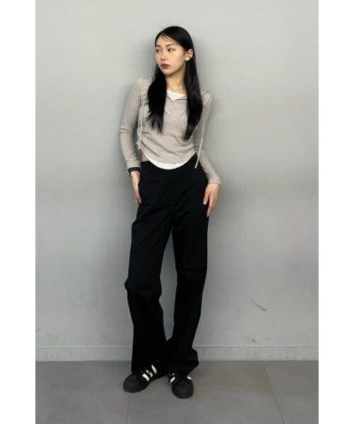 MALOUPE(マロップ)の「2108 セミワイドパンツ (ブラック)(スラックス・レディース・ブラック・FREE)」の6枚目の写真