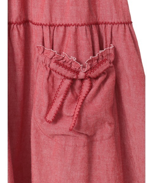 PINK HOUSE（ピンクハウス）の「ダンガリージャンパースカート（ワンピース・レディース・ホワイト/ブラック/レッド/カーキ/ピンク/インディゴブルー・フリー）」の9枚目の写真