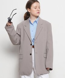 THE-ABON（エイボン）の「ユニセックスオーバーサイズセットアップブレザーライトグレー（テーラードジャケット）」