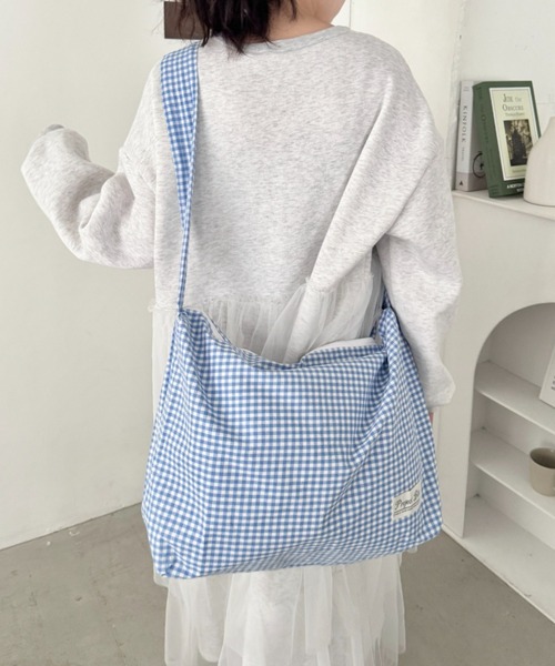 SOLLON.（ソルロン）の「ギャザーショルダーギンガムチェックショルダーバッグ（ショルダーバッグ・レディース・レッド/グリーン/ライトブルー/ブラック・FREE）」の14枚目の写真