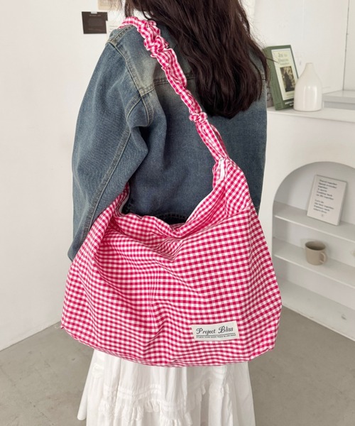 SOLLON.（ソルロン）の「ギャザーショルダーギンガムチェックショルダーバッグ（ショルダーバッグ・レディース・レッド/グリーン/ライトブルー/ブラック・FREE）」の21枚目の写真