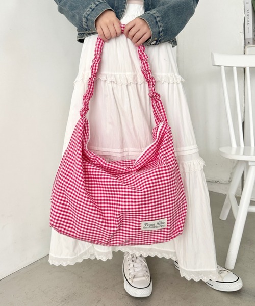 SOLLON.（ソルロン）の「ギャザーショルダーギンガムチェックショルダーバッグ（ショルダーバッグ・レディース・レッド/グリーン/ライトブルー/ブラック・FREE）」の22枚目の写真