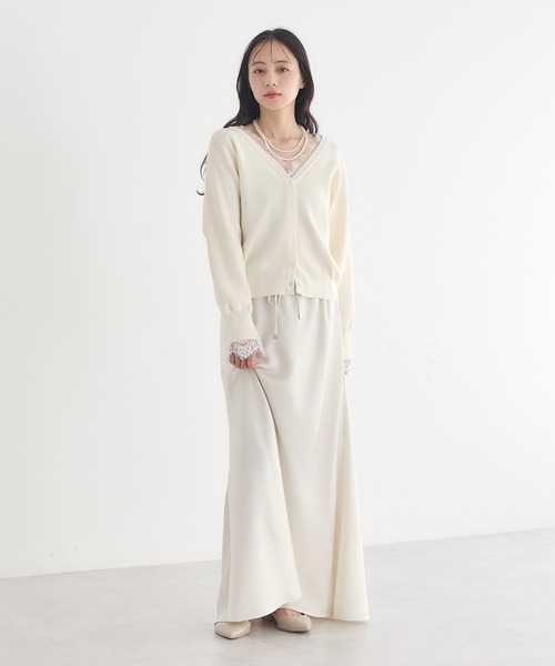 earth music&ecology(アースミュージックアンドエコロジー)の「レーストリムカーディガン(カーディガン/ボレロ・レディース・ブラック/グレー/オフホワイト・FREE)」の15枚目の写真