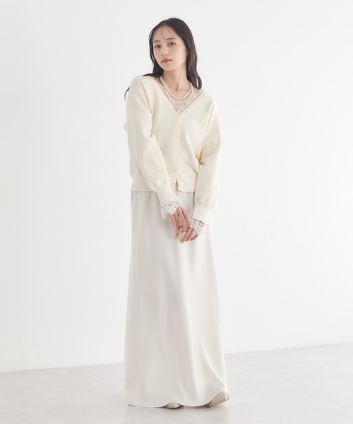 earth music&ecology(アースミュージックアンドエコロジー)の「レーストリムカーディガン(カーディガン/ボレロ・レディース・ブラック/グレー/オフホワイト・FREE)」の16枚目の写真