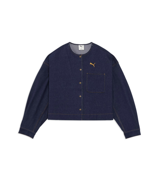 PUMA（プーマ）の「PUMA プーマ ウィメンズ エレベーテッド デニムライク ジャケット DENIM LIKE J（ナイロンジャケット・レディース・ネイビー/オフホワイト・X-LARGE/LARGE/MEDIUM/SMALL）」の15枚目の写真