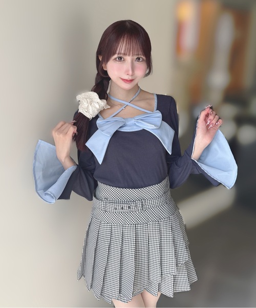 one way（ワンウェイ）の「リボントップス（Tシャツ/カットソー・レディース・ブラック/ブラック系その他/ネイビー/ホワイト・FREE）」の4枚目の写真