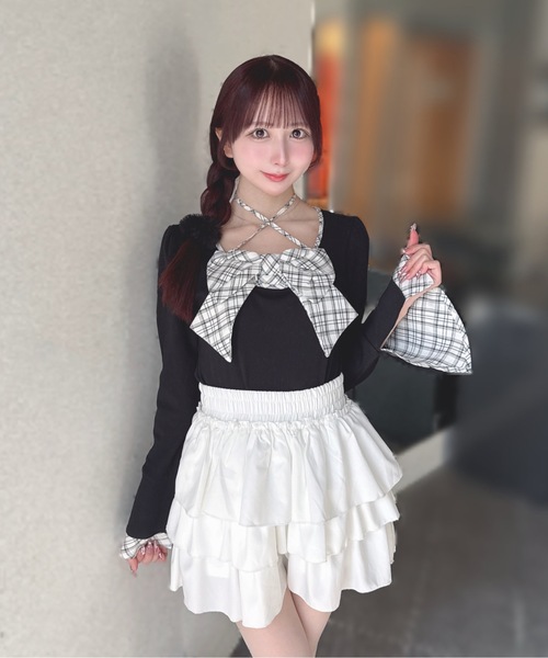 one way（ワンウェイ）の「リボントップス（Tシャツ/カットソー・レディース・ブラック/ブラック系その他/ネイビー/ホワイト・FREE）」の2枚目の写真