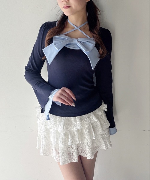 one way（ワンウェイ）の「リボントップス（Tシャツ/カットソー・レディース・ブラック/ブラック系その他/ネイビー/ホワイト・FREE）」の12枚目の写真