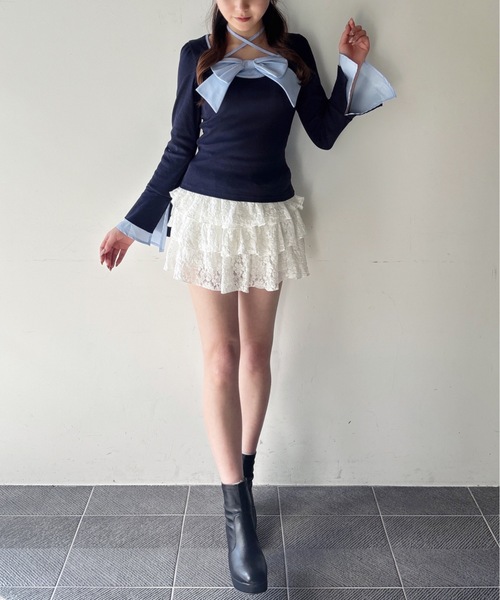 one way（ワンウェイ）の「リボントップス（Tシャツ/カットソー・レディース・ブラック/ブラック系その他/ネイビー/ホワイト・FREE）」の14枚目の写真