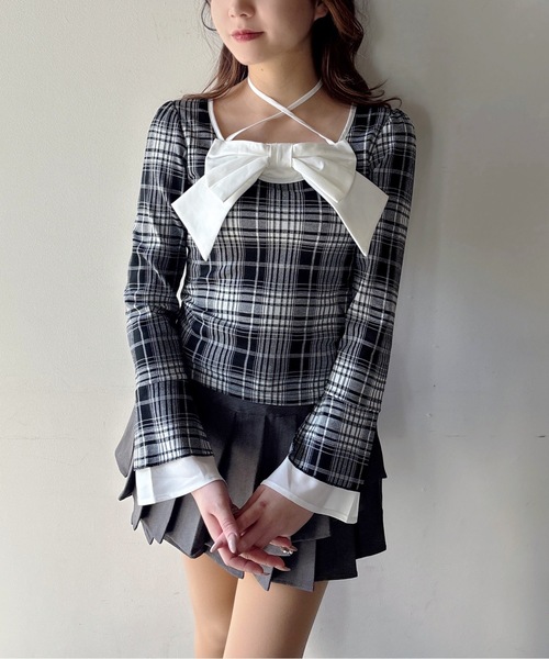 one way（ワンウェイ）の「リボントップス（Tシャツ/カットソー・レディース・ブラック/ブラック系その他/ネイビー/ホワイト・FREE）」の7枚目の写真