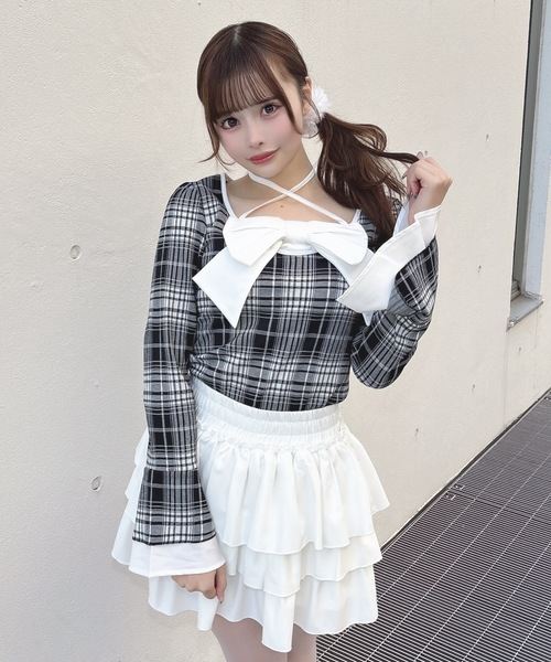 one way（ワンウェイ）の「リボントップス（Tシャツ/カットソー・レディース・ブラック/ブラック系その他/ネイビー/ホワイト・FREE）」の6枚目の写真