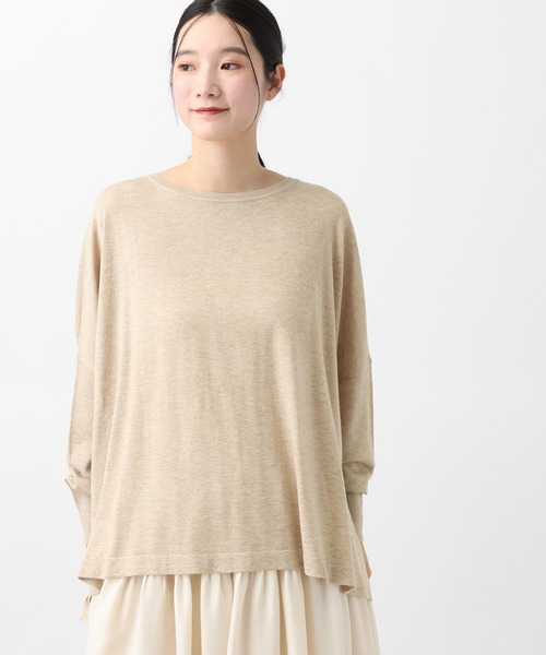 studio CLIP(スタディオクリップ)の「《natural by clip》14ゲージシルクウール混ゆるプルオーバー(ニット/セーター・レディース・イエロー/ダークブルー/ライトベージュ・FREE)」の4枚目の写真