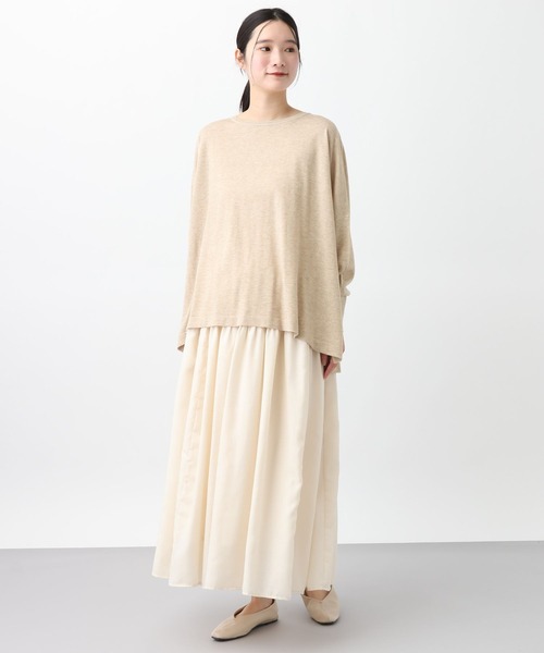 studio CLIP(スタディオクリップ)の「《natural by clip》14ゲージシルクウール混ゆるプルオーバー(ニット/セーター・レディース・イエロー/ダークブルー/ライトベージュ・FREE)」の11枚目の写真