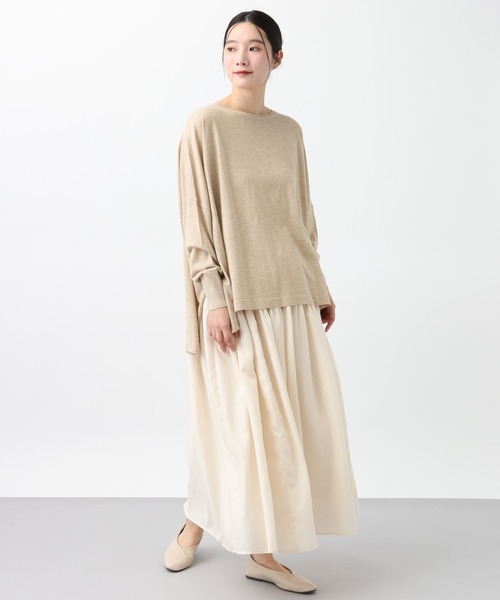 studio CLIP(スタディオクリップ)の「《natural by clip》14ゲージシルクウール混ゆるプルオーバー(ニット/セーター・レディース・イエロー/ダークブルー/ライトベージュ・FREE)」の12枚目の写真