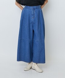 綿麻ライトデニムボトルシルエットパンツ