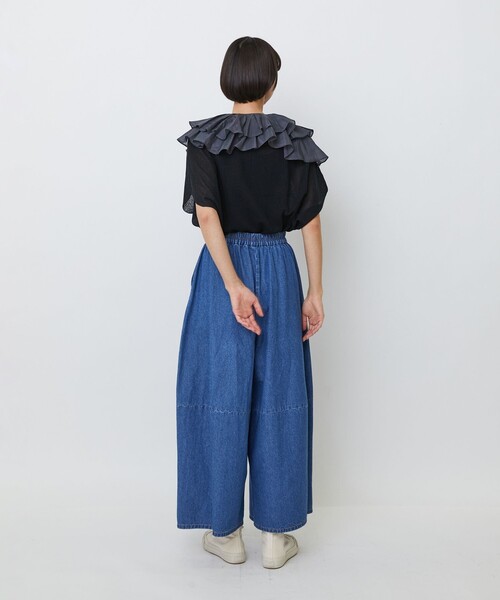 LOISIR(ロワズィール)の「綿麻ライトデニムボトルシルエットパンツ(デニムパンツ・レディース・ライトインディゴブルー/インディゴブルー・FREE)」の13枚目の写真