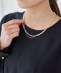 COHINA（コヒナ）の「ミックスレイヤードネックレス 【低身長・小柄女性】（ネックレス）」