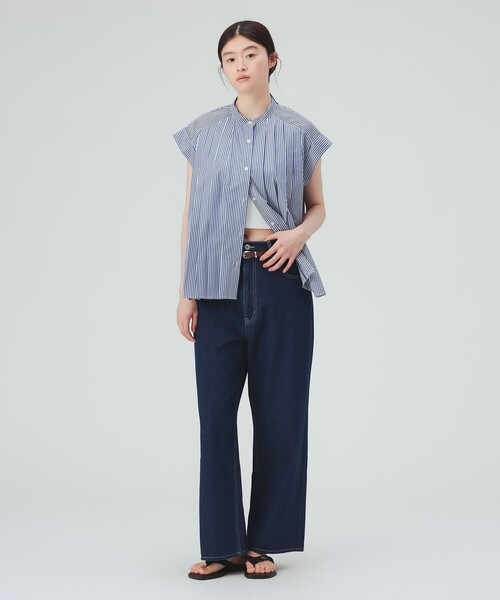 BEAMS HEART(ビームスハート)の「【ON/OFF活躍】プリーツ ブロード シャツ(シャツ/ブラウス・レディース・オフホワイト/その他/サックスブルー・FREE)」の4枚目の写真