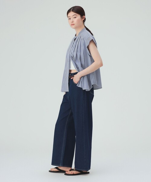 BEAMS HEART(ビームスハート)の「【ON/OFF活躍】プリーツ ブロード シャツ(シャツ/ブラウス・レディース・オフホワイト/その他/サックスブルー・FREE)」の5枚目の写真