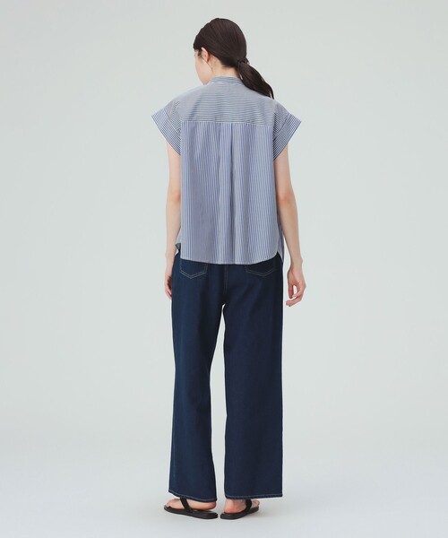 BEAMS HEART(ビームスハート)の「【ON/OFF活躍】プリーツ ブロード シャツ(シャツ/ブラウス・レディース・オフホワイト/その他/サックスブルー・FREE)」の6枚目の写真