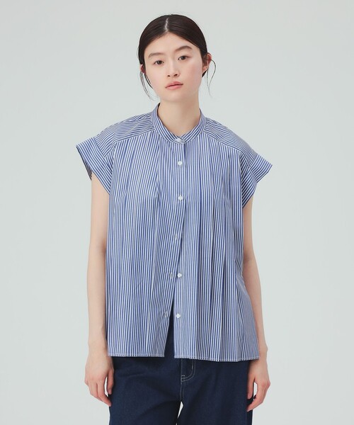 BEAMS HEART(ビームスハート)の「【ON/OFF活躍】プリーツ ブロード シャツ(シャツ/ブラウス・レディース・オフホワイト/その他/サックスブルー・FREE)」の7枚目の写真
