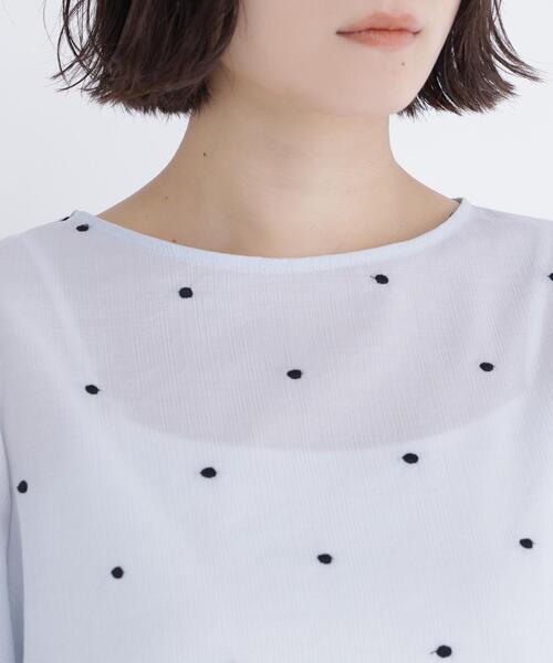 6 ナチュラルビューティーベーシック ドット 水玉 ブラウス シャツ トップス NATURAL BEAUTY BASIC - 6 ナチュラルビューティーベーシック ドット