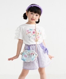 ＊綿100％＊ミントストライプねこプリントTシャツ