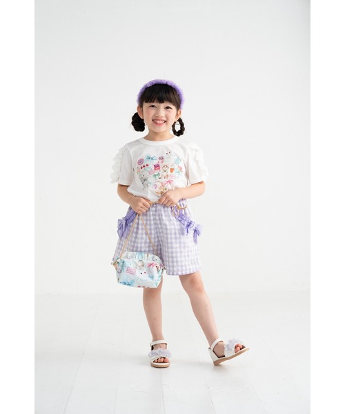 nino（ニノ）の「＊綿100％＊ミントストライプねこプリントTシャツ（Tシャツ/カットソー・キッズ・ホワイト・150cm/140cm/130cm）」の7枚目の写真