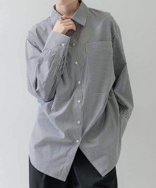 GALLEST(ギャレスト)の「Timeless|ビッグポケットフォルムシャツ(シャツ/ブラウス・レディース・ホワイト/オレンジ系/ブラック系2/ナチュラル/ブルー系7・38/34)」の2枚目の写真