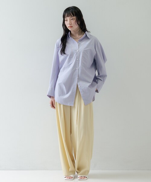 GALLEST(ギャレスト)の「Timeless|ビッグポケットフォルムシャツ(シャツ/ブラウス・レディース・ホワイト/オレンジ系/ブラック系2/ナチュラル/ブルー系7・38/34)」の6枚目の写真