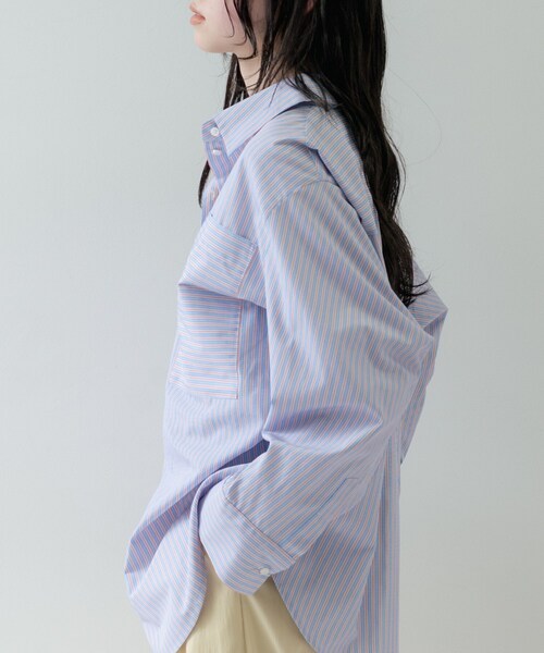 GALLEST(ギャレスト)の「Timeless|ビッグポケットフォルムシャツ(シャツ/ブラウス・レディース・ホワイト/オレンジ系/ブラック系2/ナチュラル/ブルー系7・38/34)」の8枚目の写真