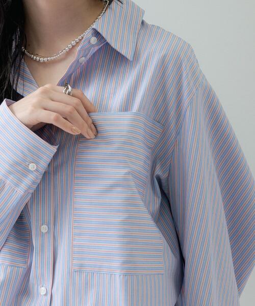 GALLEST(ギャレスト)の「Timeless|ビッグポケットフォルムシャツ(シャツ/ブラウス・レディース・ホワイト/オレンジ系/ブラック系2/ナチュラル/ブルー系7・38/34)」の10枚目の写真