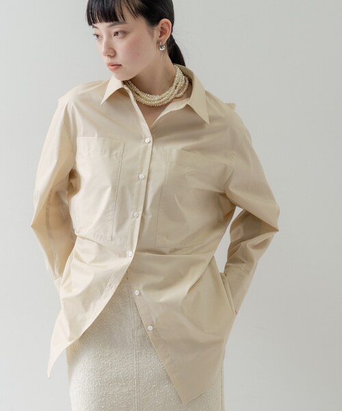 GALLEST(ギャレスト)の「Timeless|ビッグポケットフォルムシャツ(シャツ/ブラウス・レディース・ホワイト/オレンジ系/ブラック系2/ナチュラル/ブルー系7・38/34)」の20枚目の写真