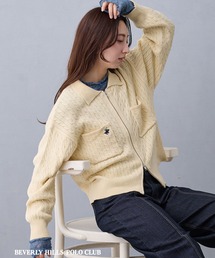 BEVERLY HILLS POLO CLUB（ビバリーヒルズポロクラブ）の「【BEVERLY HILLS POLO CLUB】衿付きボックスカーディガン（カーディガン/ボレロ）」