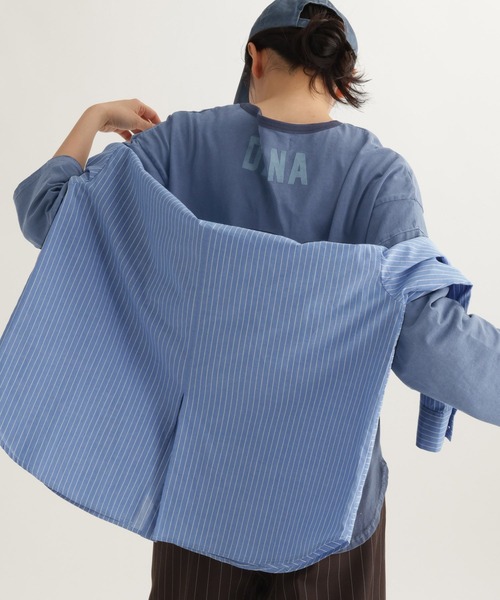 studio CLIP(スタディオクリップ)の「【daily CLIP】ピグメントフロッキープリントT(Tシャツ/カットソー・レディース・ネイビー/パープル/ピンク・FREE)」の14枚目の写真