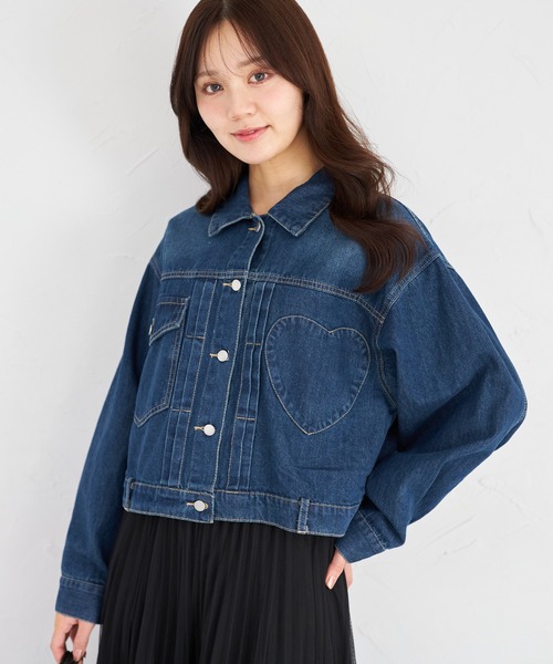 tocco closet(トッコ クローゼット)の「【ZOZO限定】チェストハートデニジャケット(デニムジャケット・レディース・ブルー/ライトブルー・M)」の1枚目の写真