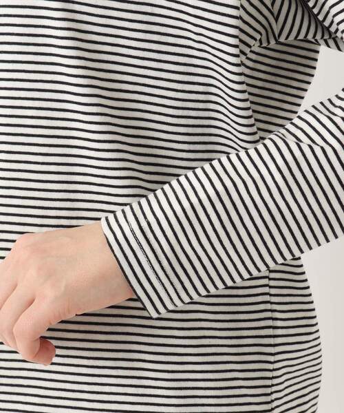 one'sterrace(ワンズテラス)の「クルーネック 長袖細ボーダープルオーバー(Tシャツ/カットソー・レディース・グリーン系その他6/ブラック系8/レッド系9/ベージュ系その他7/アイボリー系8・02)」の10枚目の写真