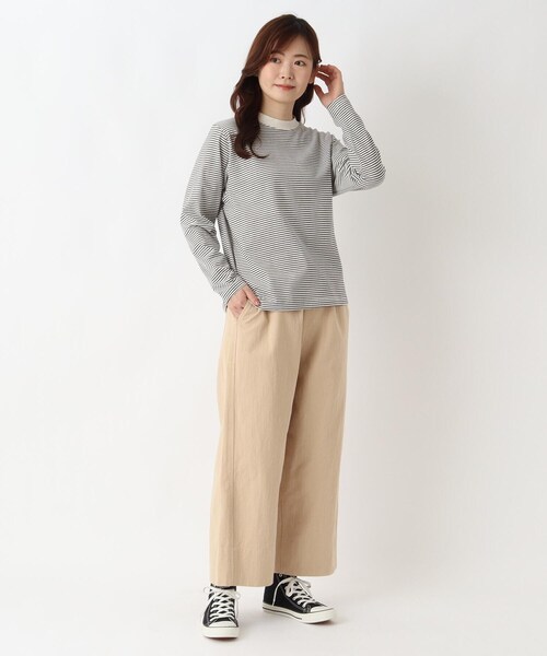 one'sterrace(ワンズテラス)の「クルーネック 長袖細ボーダープルオーバー(Tシャツ/カットソー・レディース・グリーン系その他6/ブラック系8/レッド系9/ベージュ系その他7/アイボリー系8・02)」の22枚目の写真