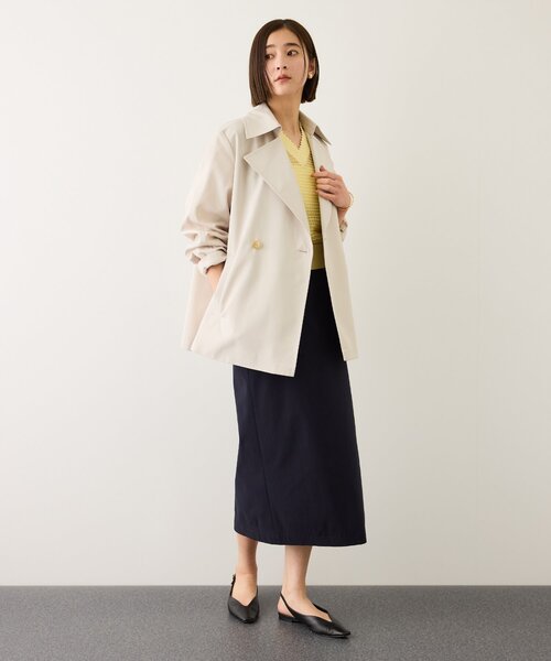 ROPE'（ロペ）の「【撥水】ライトハーフトレンチコート（トレンチコート・レディース・ベージュ/オフホワイト・FREE）」の6枚目の写真