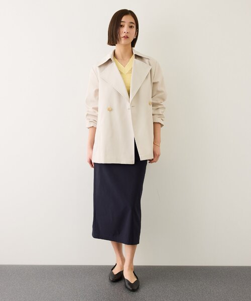 ROPE'（ロペ）の「【撥水】ライトハーフトレンチコート（トレンチコート・レディース・ベージュ/オフホワイト・FREE）」の7枚目の写真