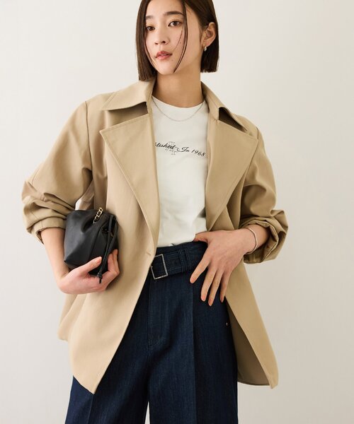 ROPE'（ロペ）の「【撥水】ライトハーフトレンチコート（トレンチコート・レディース・ベージュ/オフホワイト・FREE）」の8枚目の写真