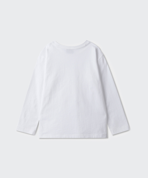 MUSINSA STANDARD KIDS（ムシンサスタンダードキッズ）の「リラックスドクルーネック長袖Tシャツ[ホワイト]（Tシャツ/カットソー・レディース・その他・100/120/130/140/150/160/110）」の5枚目の写真