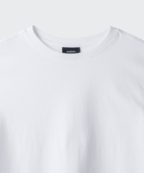 MUSINSA STANDARD KIDS（ムシンサスタンダードキッズ）の「リラックスドクルーネック長袖Tシャツ[ホワイト]（Tシャツ/カットソー・レディース・その他・100/120/130/140/150/160/110）」の4枚目の写真