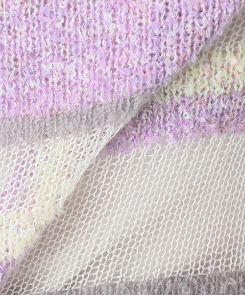 JOINT WORKS（ジョイントワークス）の「シアーボーダーニットプルオーバー / Sheer Border Knit（ニット/セーター・レディース・パープル/ピンク・FREE）」の13枚目の写真